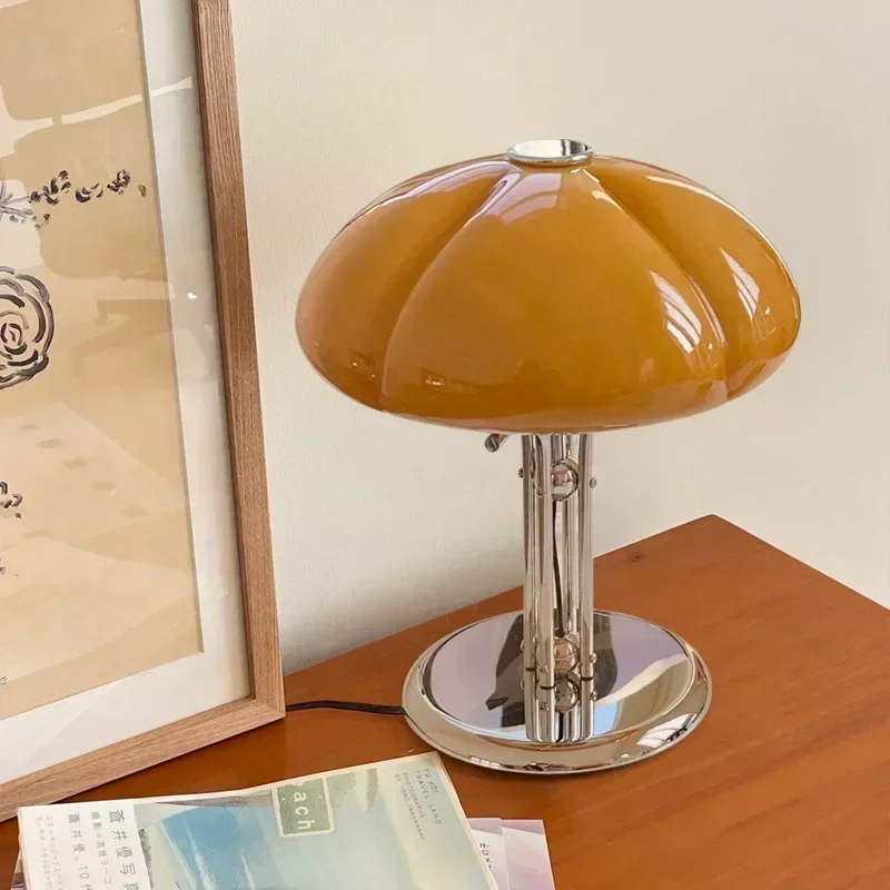 Nordic Pumpkin LED Desk Lamp Bauhaus Retro Bedroom Bedside Living Room Light - Image 2