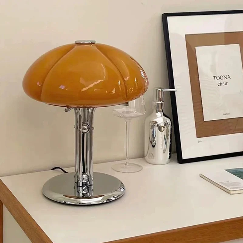 Nordic Pumpkin LED Desk Lamp Bauhaus Retro Bedroom Bedside Living Room Light - Image 3
