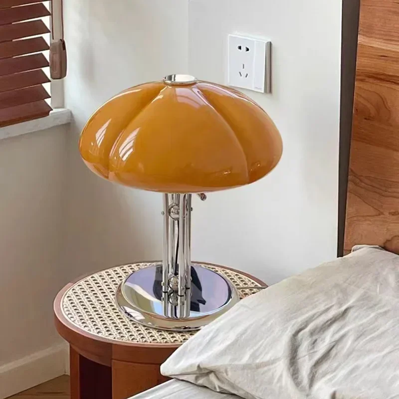 Nordic Pumpkin LED Desk Lamp Bauhaus Retro Bedroom Bedside Living Room Light - Image 4