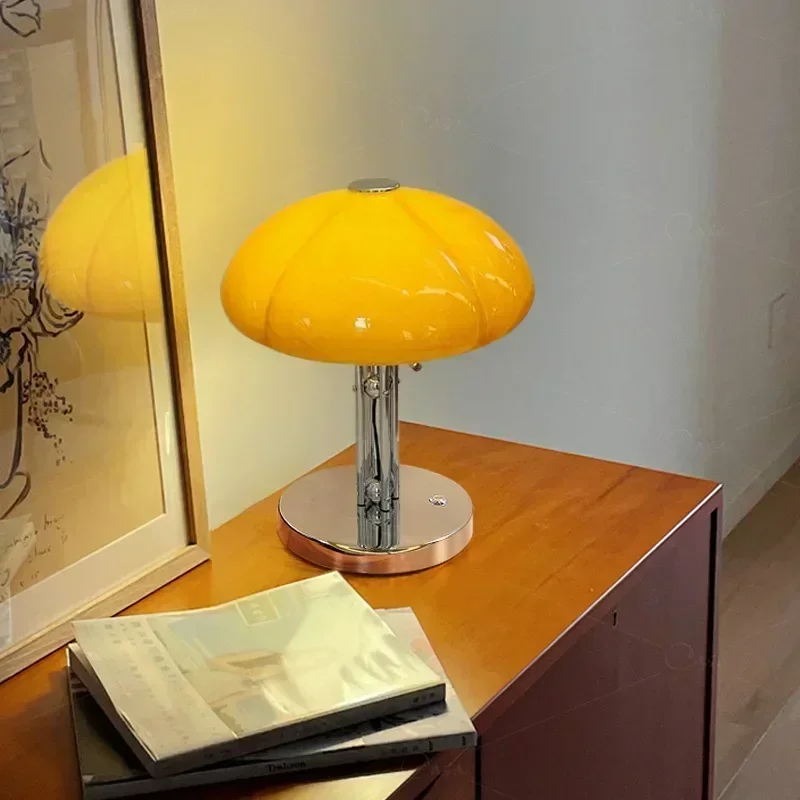 Nordic Pumpkin LED Desk Lamp Bauhaus Retro Bedroom Bedside Living Room Light - Image 5