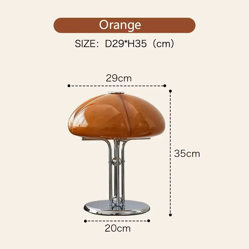 Nordic Pumpkin LED Desk Lamp Bauhaus Retro Bedroom Bedside Living Room Light - Image 7