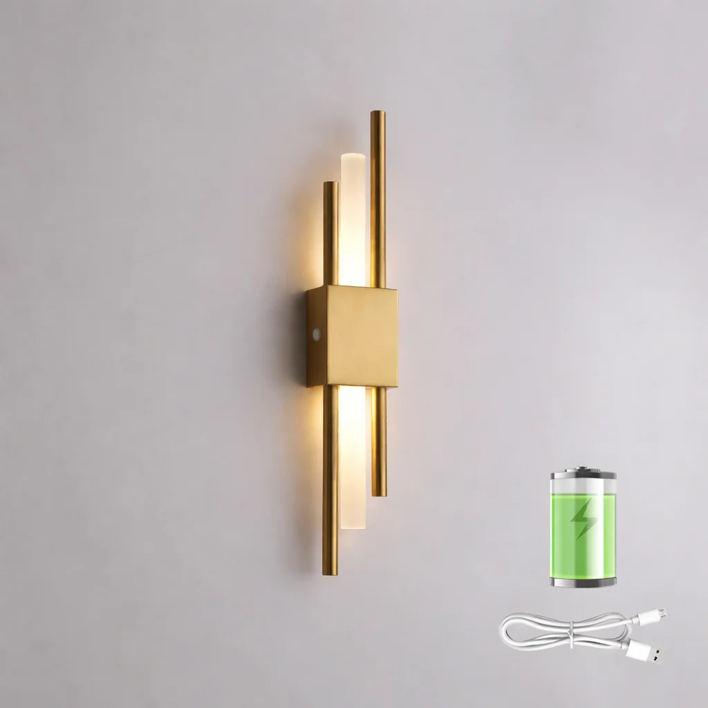 Nordic Rechargeable LED Wall Sconce Plug In Bedroom Bedside Living Room Light - Image 7