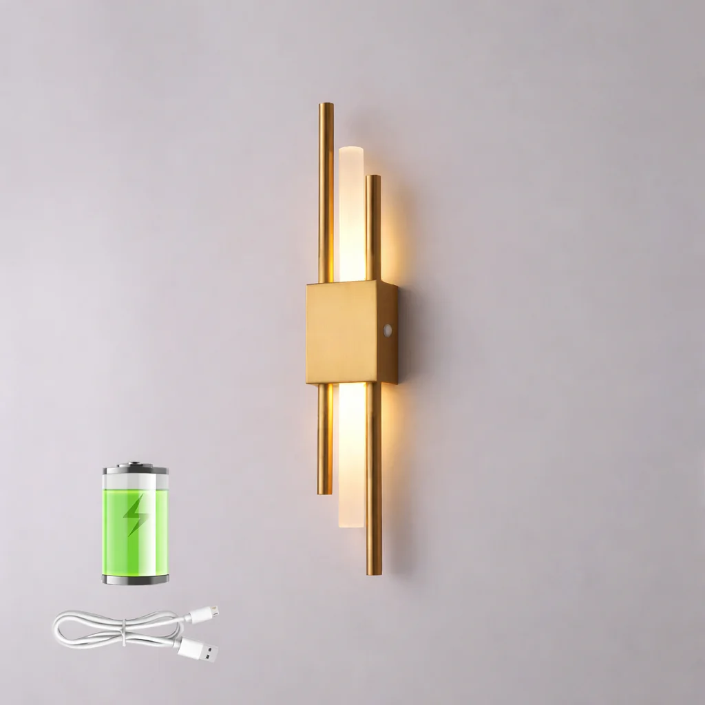 Nordic Rechargeable LED Wall Sconce Plug In Bedroom Bedside Living Room Light - Image 8