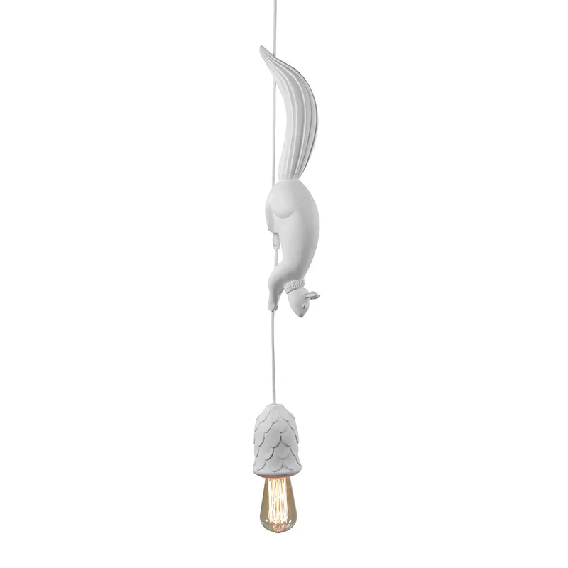 Nordic Resin Squirrel LED Pendant Light Hanging Lamp for Kids Room Kitchen Decor - Image 6