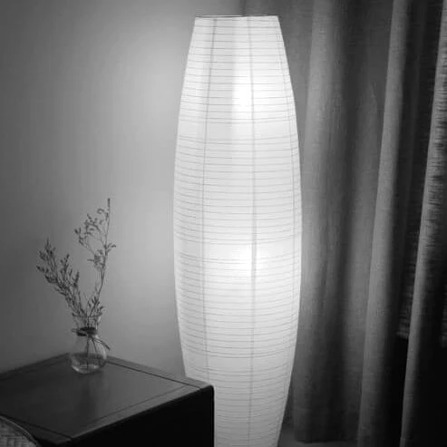 Nordic Rice Paper Column Floor Lamp 2-Light Tri-Color Lighting - Image 11