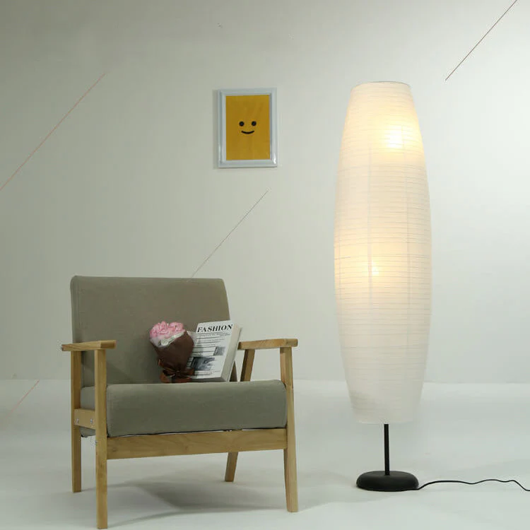 Nordic Rice Paper Column Floor Lamp 2-Light Tri-Color Lighting - Image 15