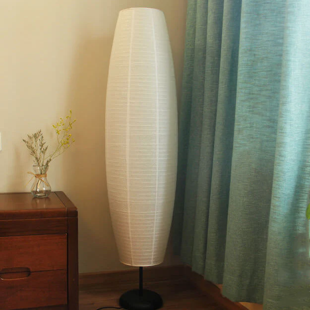 Nordic Rice Paper Column Floor Lamp 2-Light Tri-Color Lighting - Image 16
