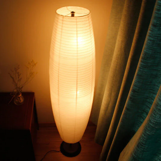 Nordic Rice Paper Column Floor Lamp 2-Light Tri-Color Lighting - Image 4