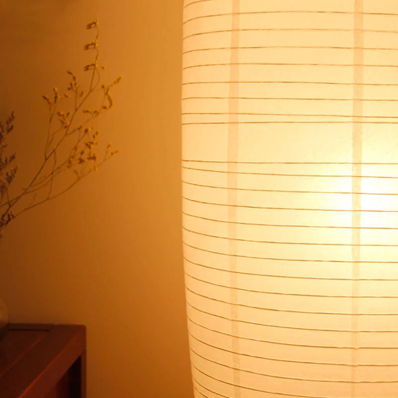 Nordic Rice Paper Column Floor Lamp 2-Light Tri-Color Lighting - Image 6