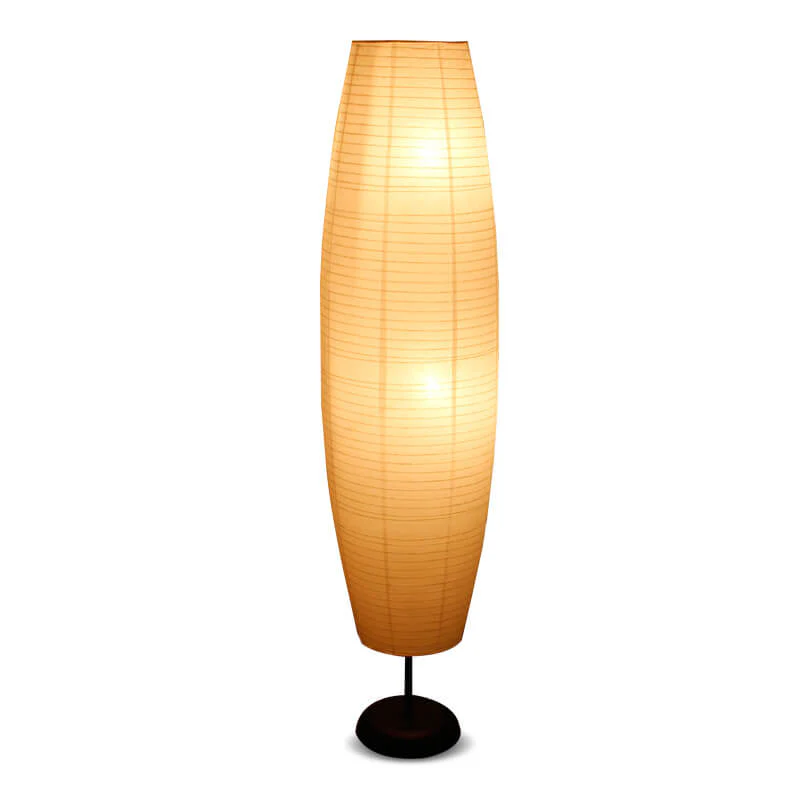 Nordic Rice Paper Column Floor Lamp 2-Light Tri-Color Lighting - Image 8