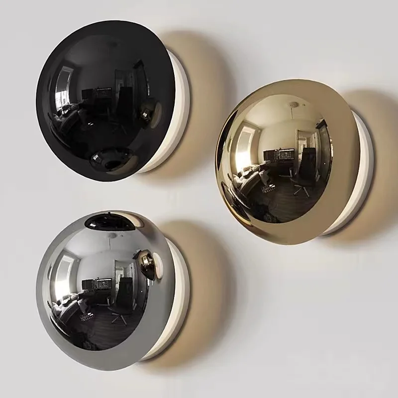 Nordic Silver Wall Lamp Minimalist Circular LED Light for Bedroom Hallway Stairs - Image 2
