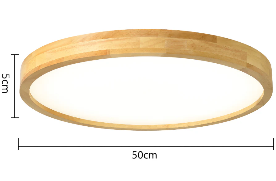 Nordic Solid Wood Round Ultra Thin LED Flush Mount Ceiling Light 18W - Image 16