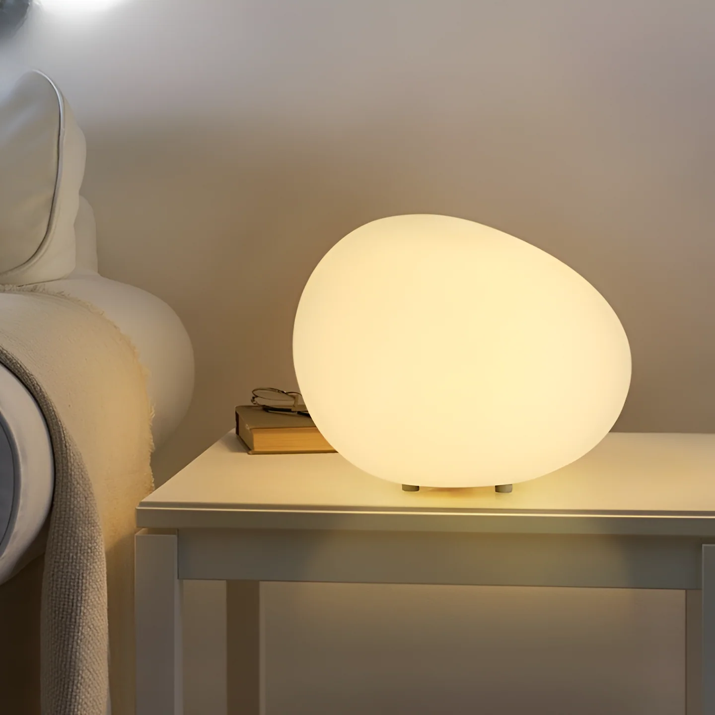 Nordic Stone-Shaped LED Table Lamp 3-Color Modern Ambient Light - Image 10