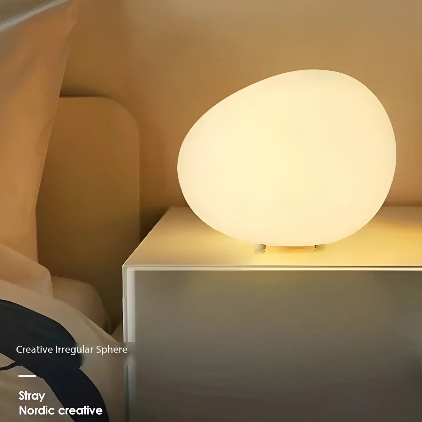 Nordic Stone-Shaped LED Table Lamp 3-Color Modern Ambient Light - Image 11