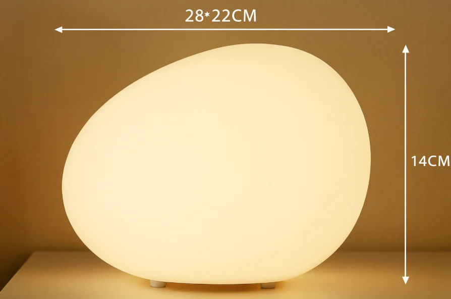 Nordic Stone-Shaped LED Table Lamp 3-Color Modern Ambient Light - Image 13