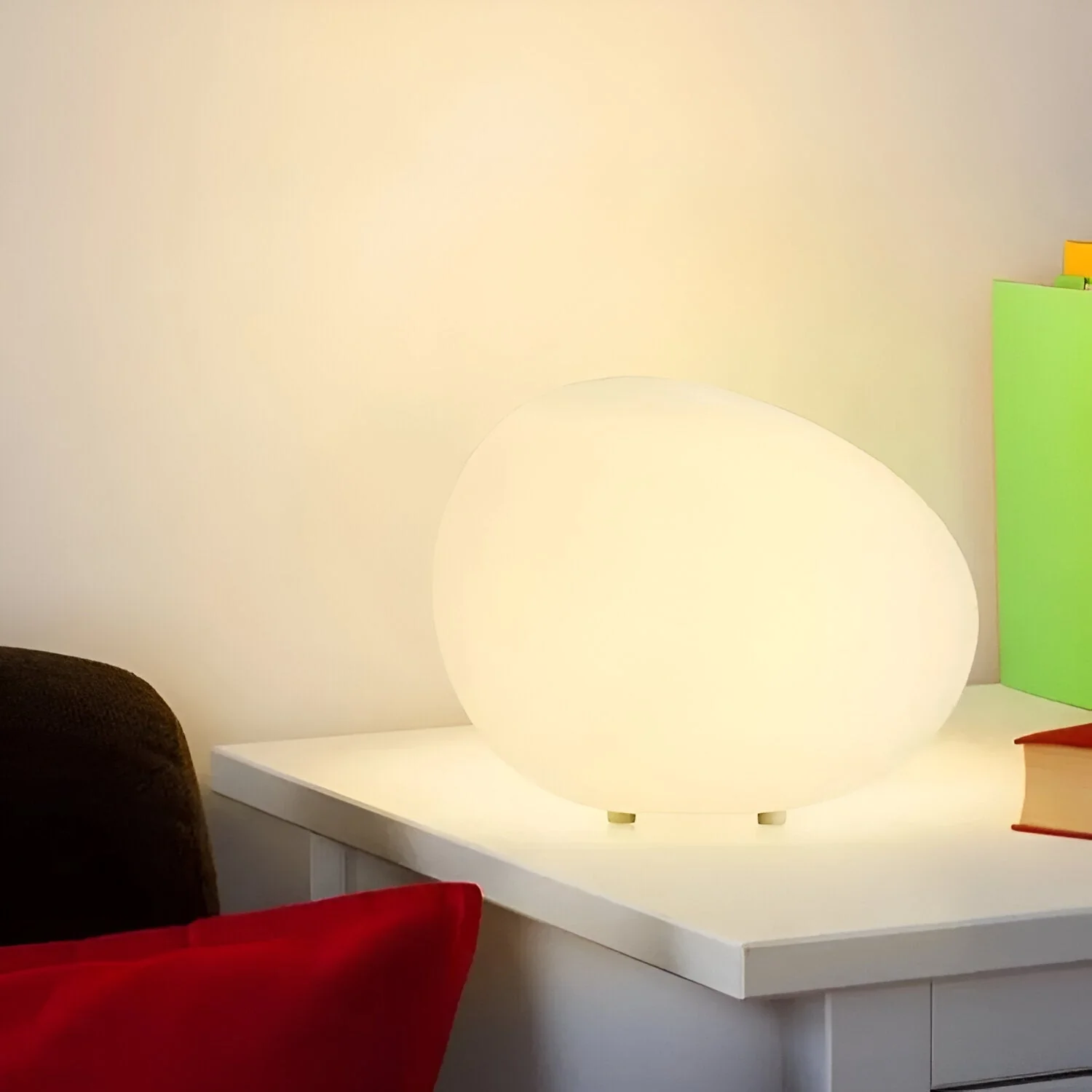 Nordic Stone-Shaped LED Table Lamp 3-Color Modern Ambient Light - Image 7