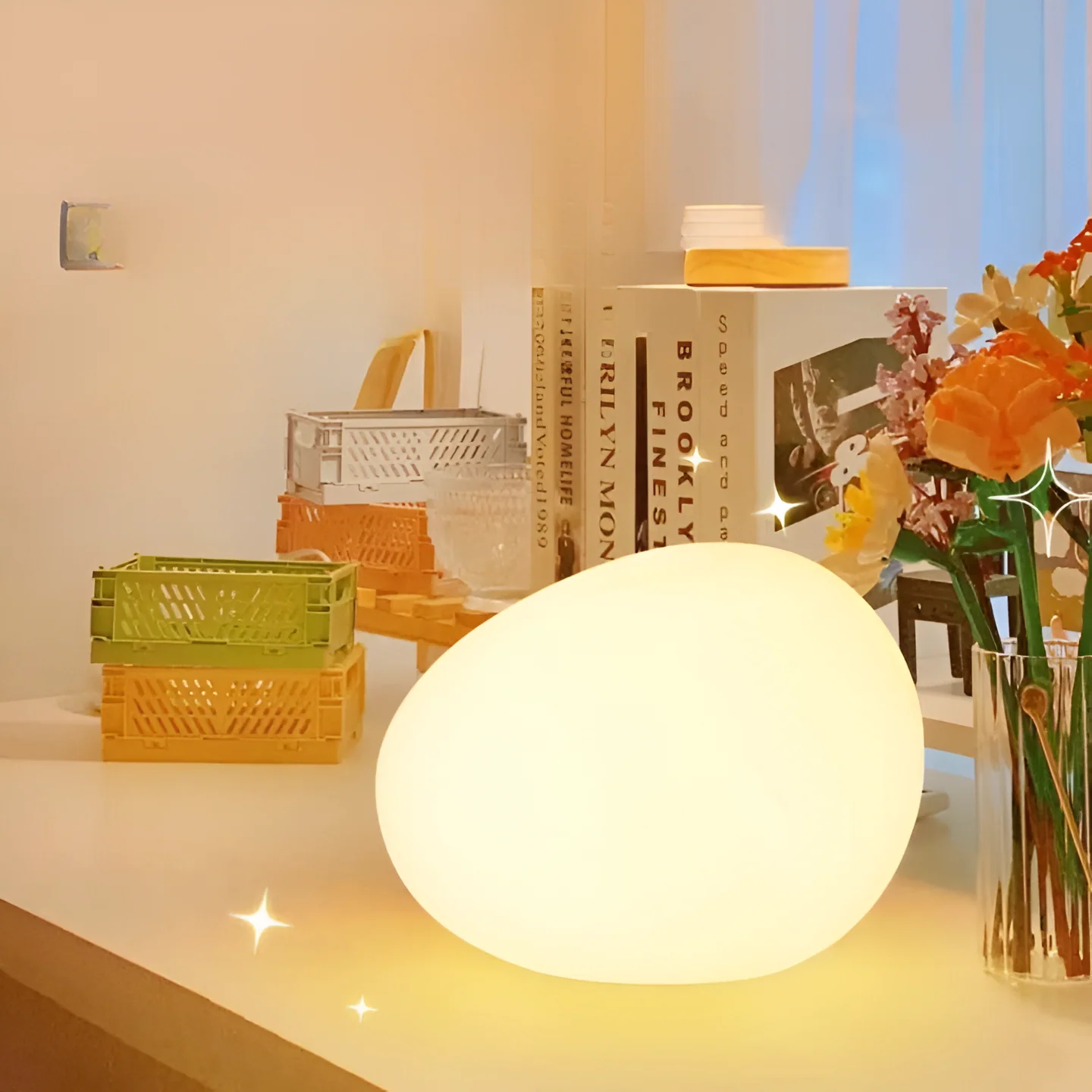 Nordic Stone-Shaped LED Table Lamp 3-Color Modern Ambient Light - Image 9