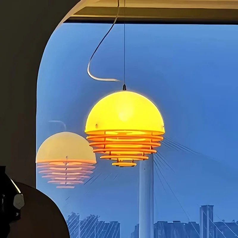 Nordic Sunset Orange Ceiling Light E27 Living Room Island Restaurant Decor - Image 2