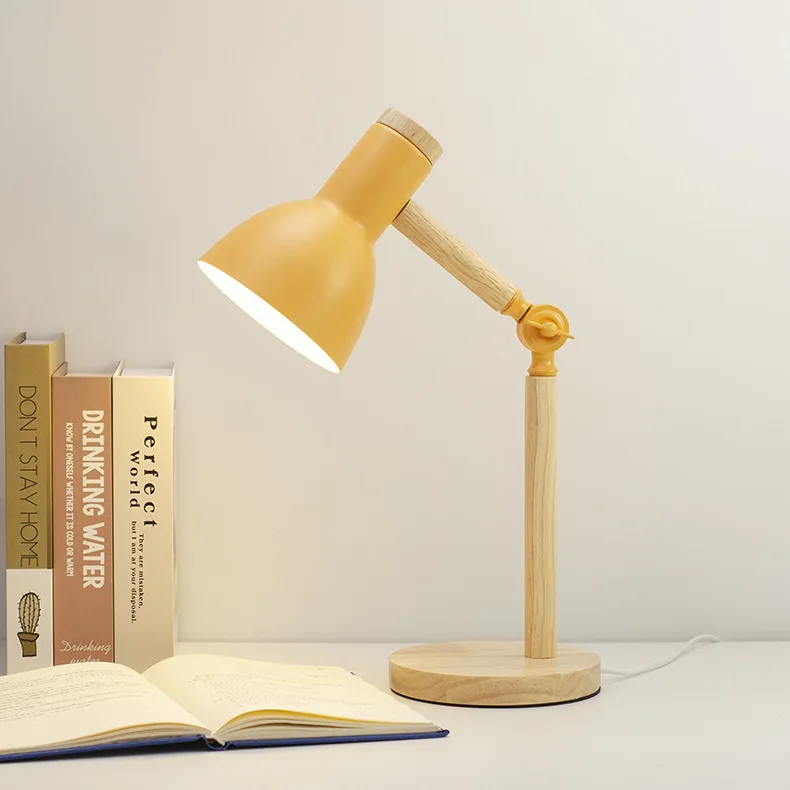Nordic Wood Table Lamp Eye Care E27 Desk Light Adjustable Bedside Reading Lamp - Image 11