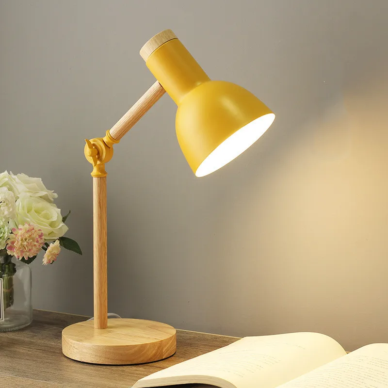 Nordic Wood Table Lamp Eye Care E27 Desk Light Adjustable Bedside Reading Lamp - Image 6