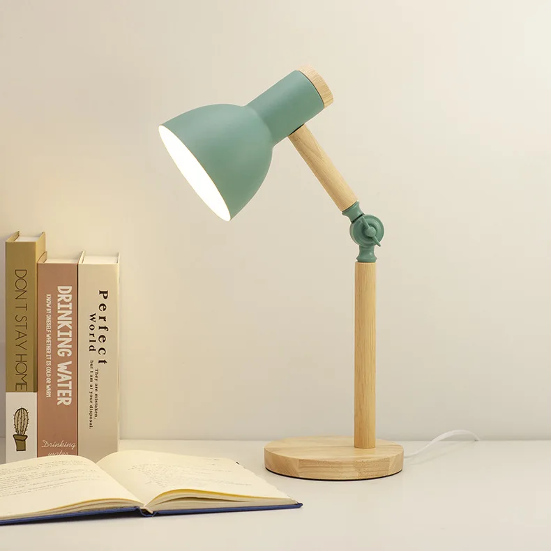 Nordic Wood Table Lamp Eye Care E27 Desk Light Adjustable Bedside Reading Lamp - Image 7