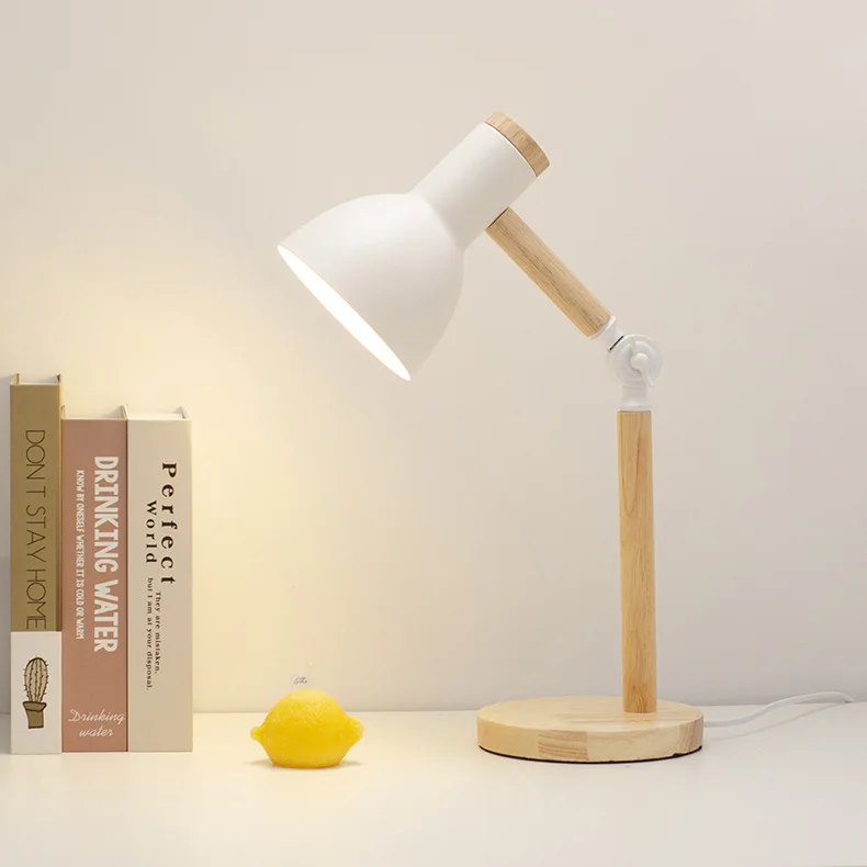 Nordic Wood Table Lamp Eye Care E27 Desk Light Adjustable Bedside Reading Lamp - Image 9
