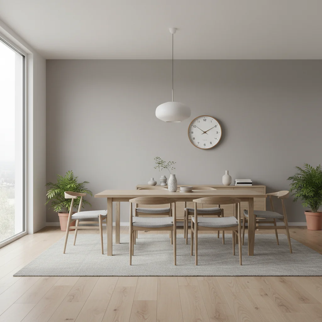 Nordic Wooden Wall Clock 30cm Silent Quartz Minimalist Numeric Dial - Image 2