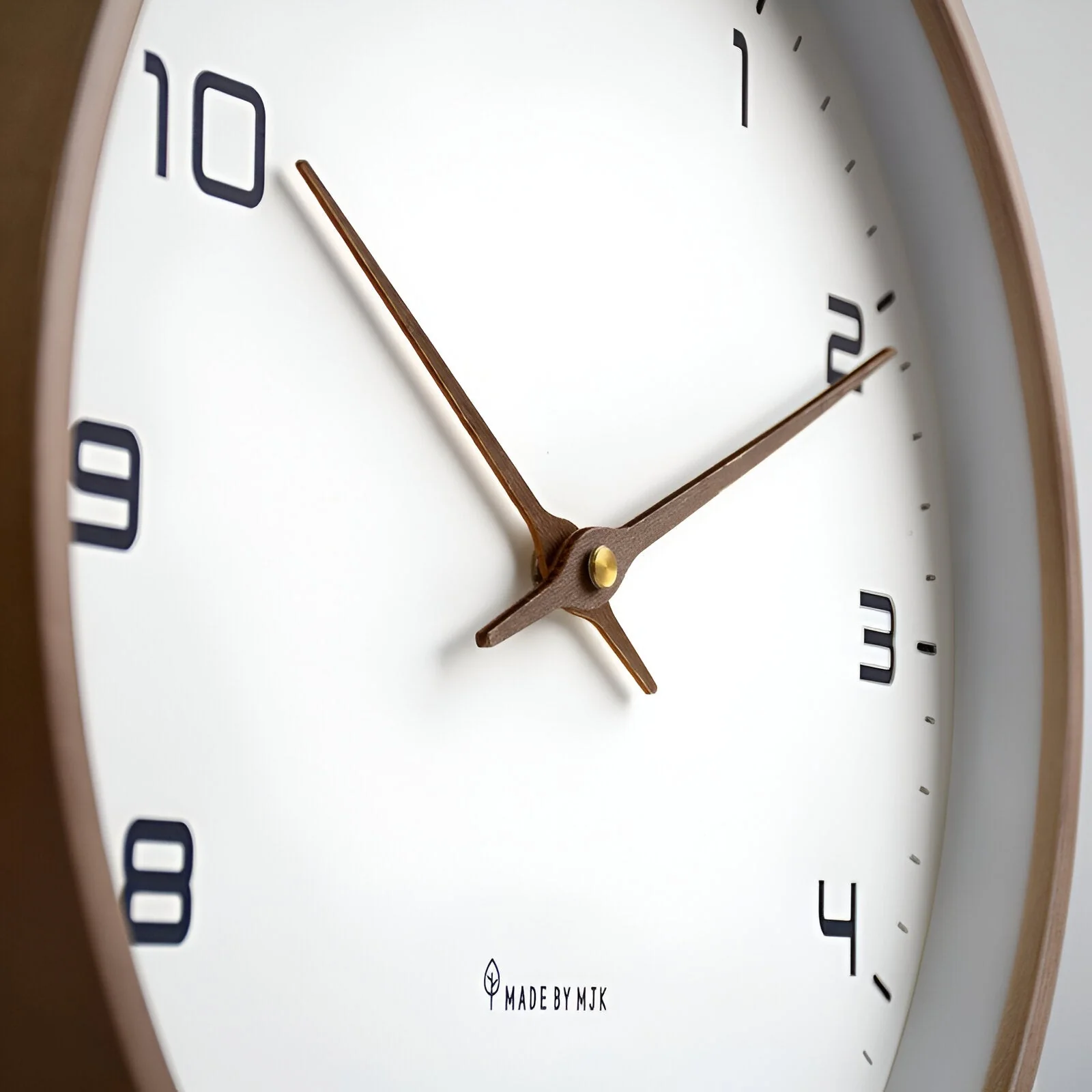 Nordic Wooden Wall Clock 30cm Silent Quartz Minimalist Numeric Dial - Image 4