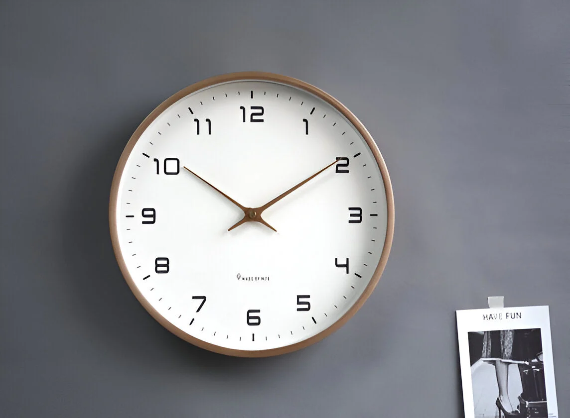 Nordic Wooden Wall Clock 30cm Silent Quartz Minimalist Numeric Dial - Image 6
