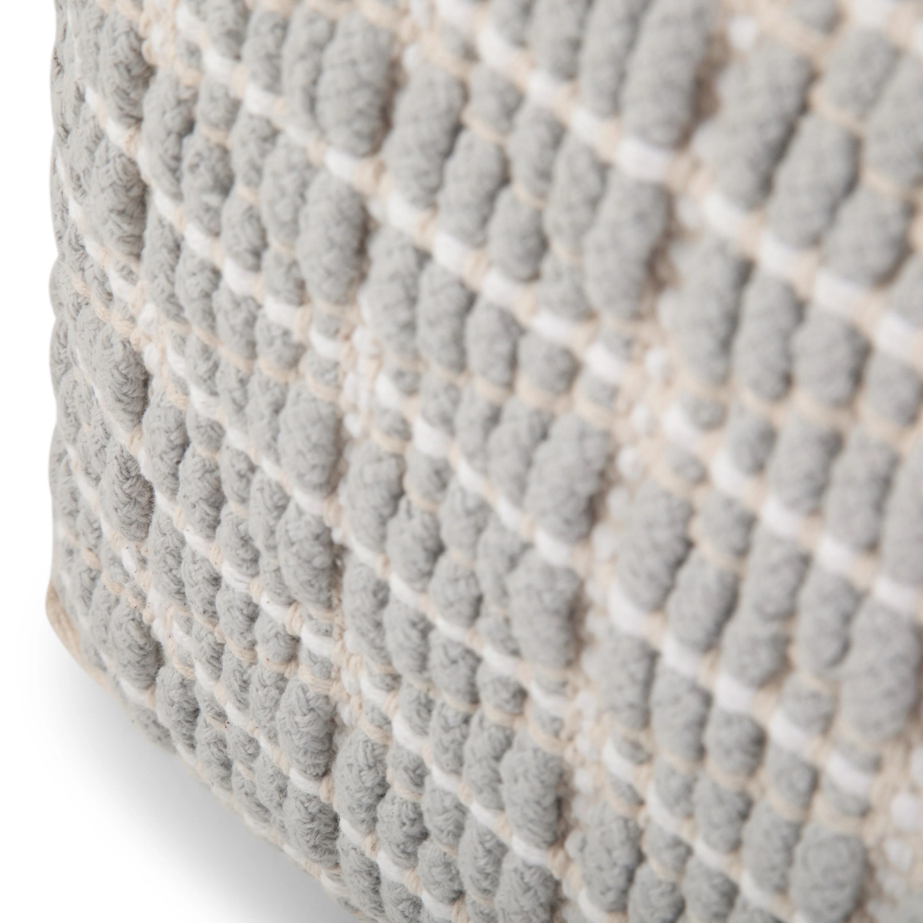 Noreen Square Pouf Light Blue White - Image 4