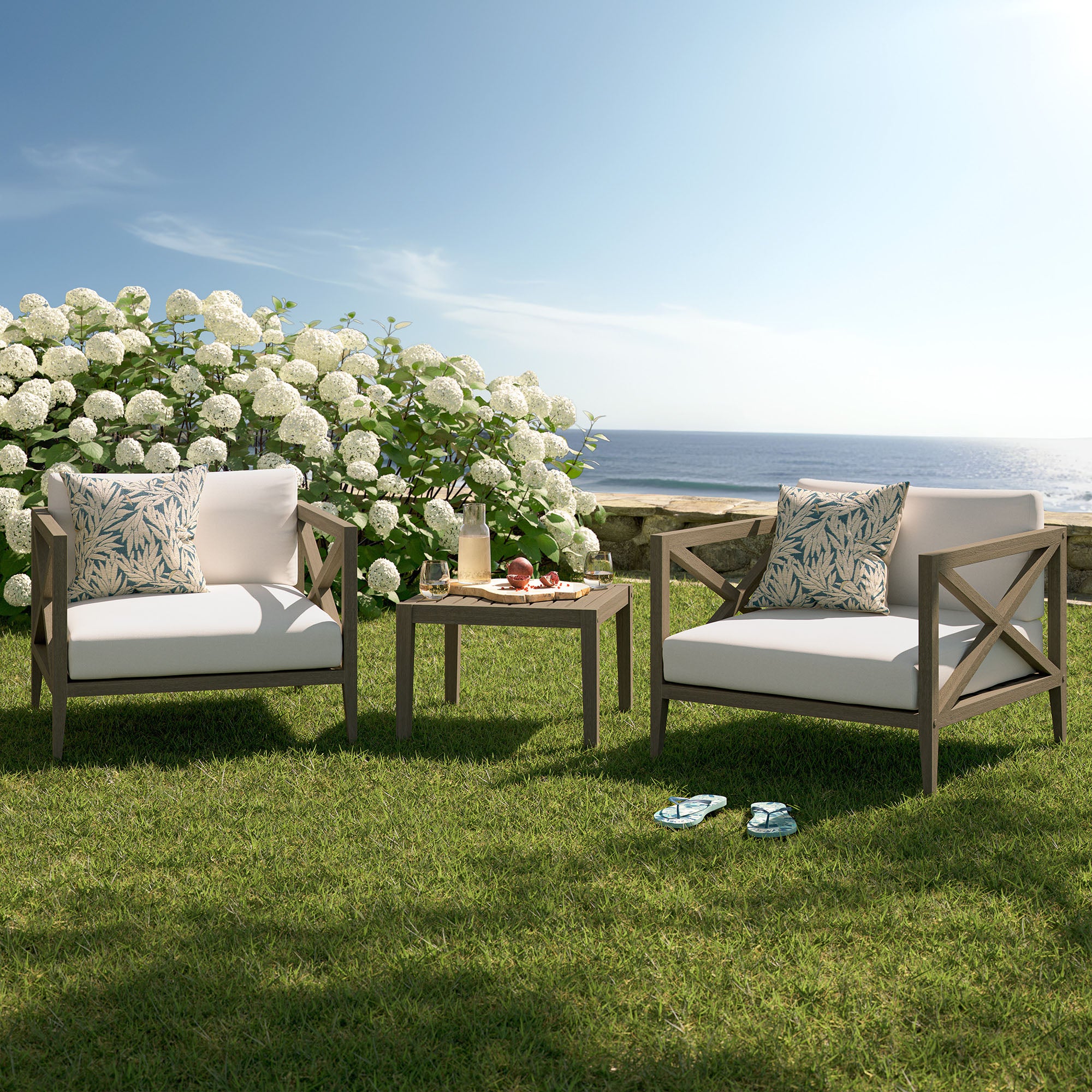 Northlake 3-Piece Outdoor Patio Teak Wood Furniture Set - Image 6