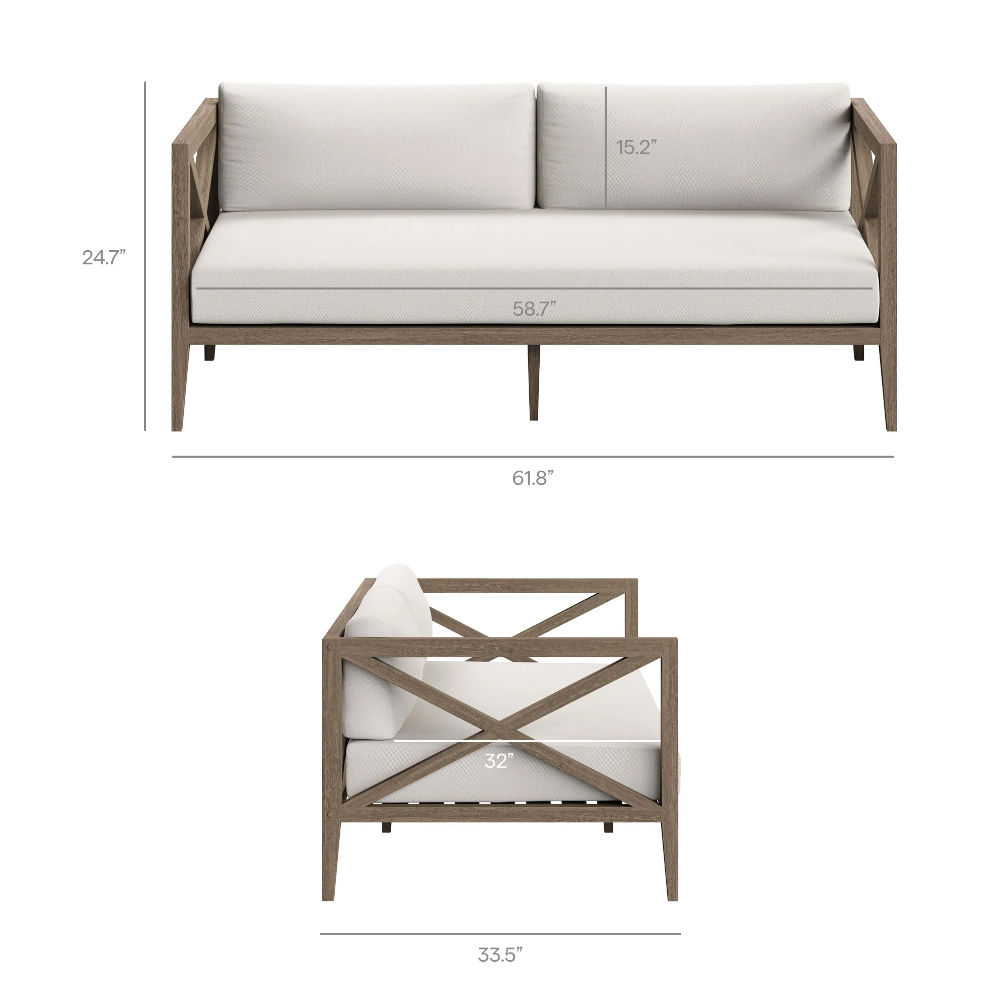Northlake 5-Piece Outdoor Patio Teak Wood Furniture Set by Modway - Image 4