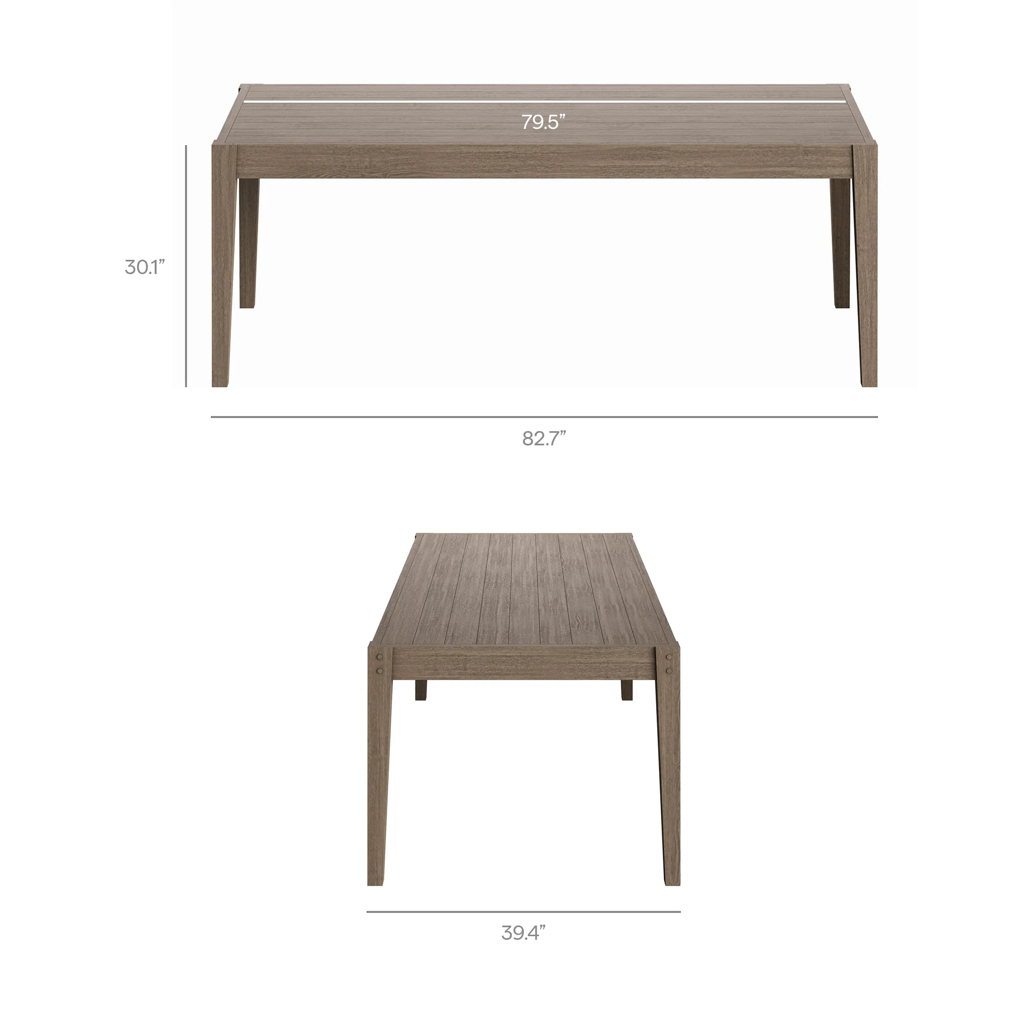 Northlake 83" Rectangular Outdoor Patio Teak Dining Table - Image 2