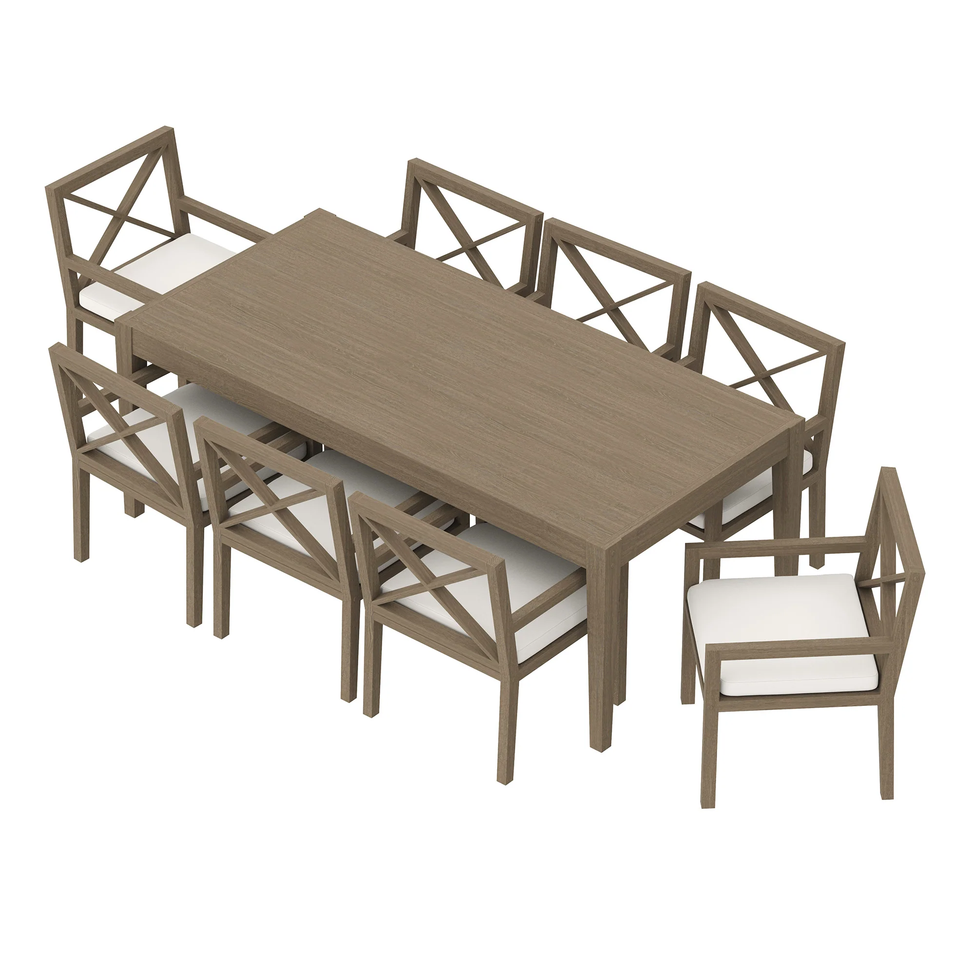 Northlake 9-Piece Outdoor Patio Teak Wood Dining Set by Modway - Image 5