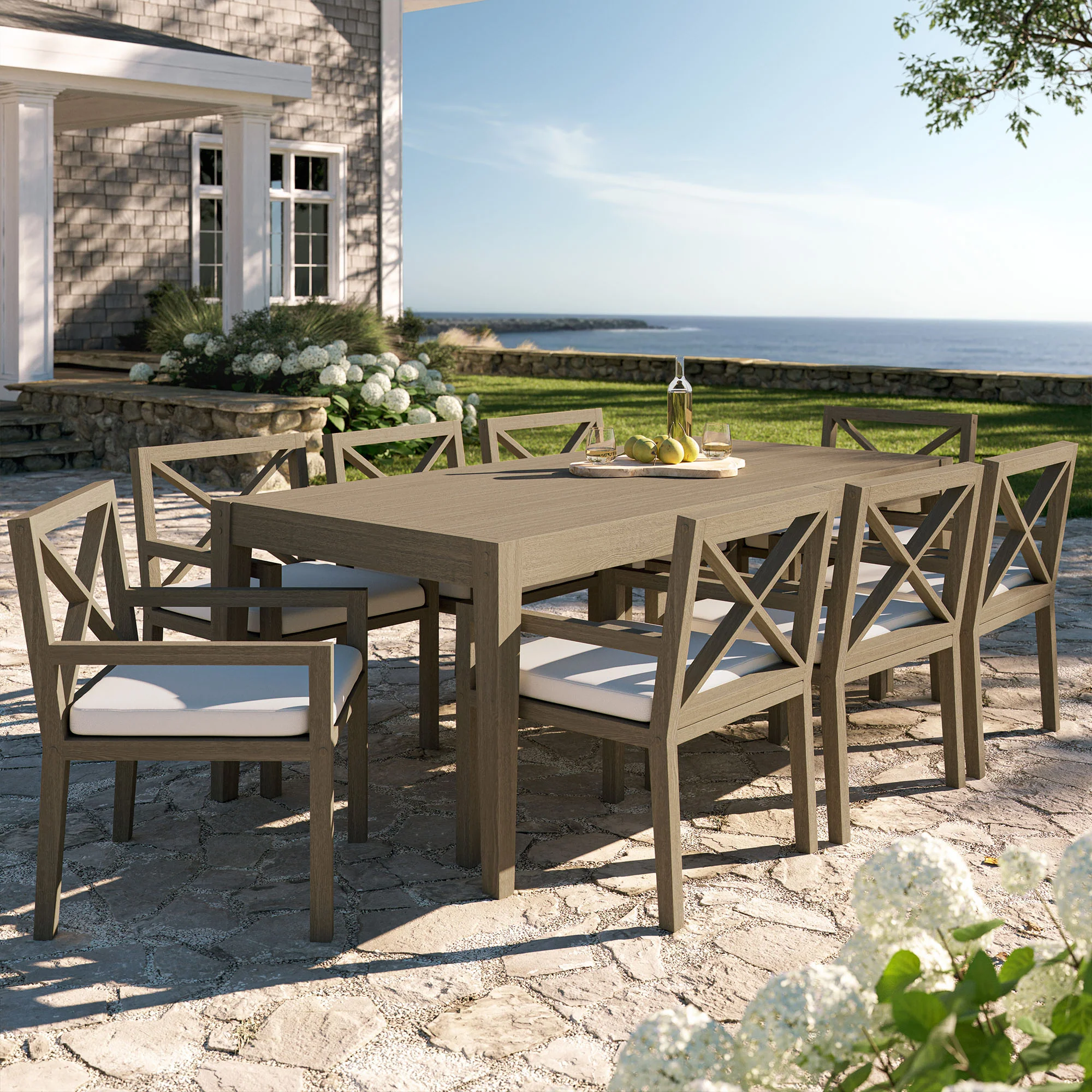 Northlake 9-Piece Outdoor Patio Teak Wood Dining Set by Modway - Image 7