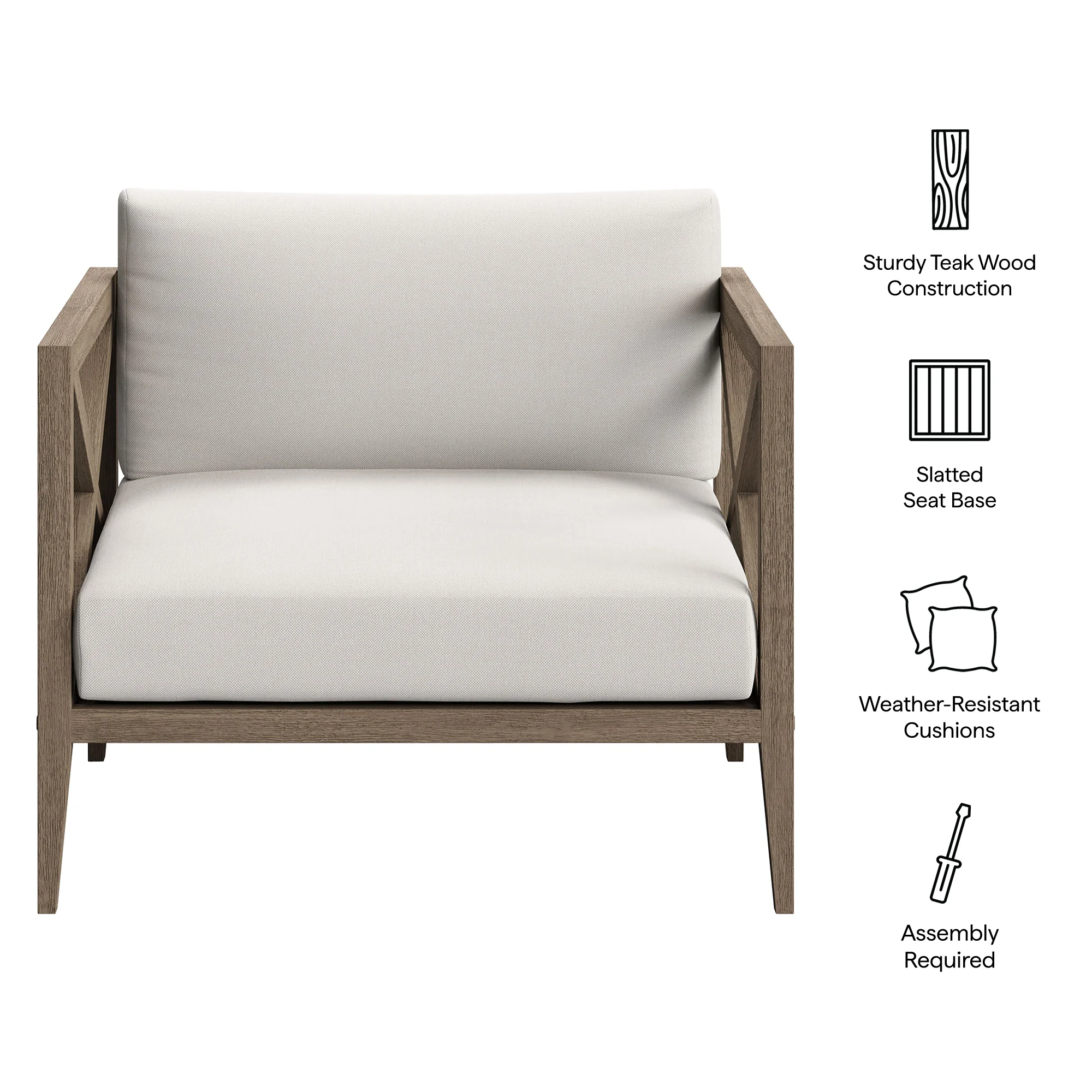 Northlake Outdoor Patio Teak Armchair by Modway - Image 3