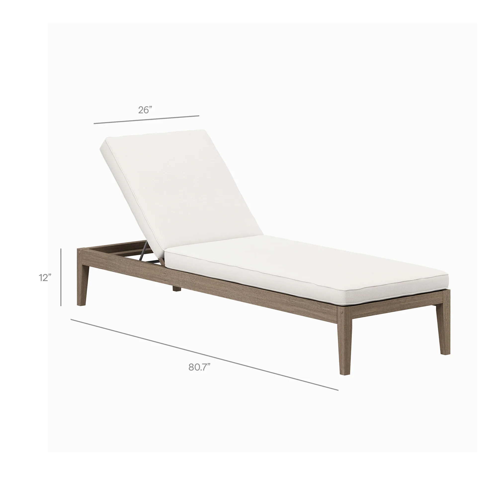 Northlake Outdoor Patio Teak Chaise Lounge by Modway - Image 2