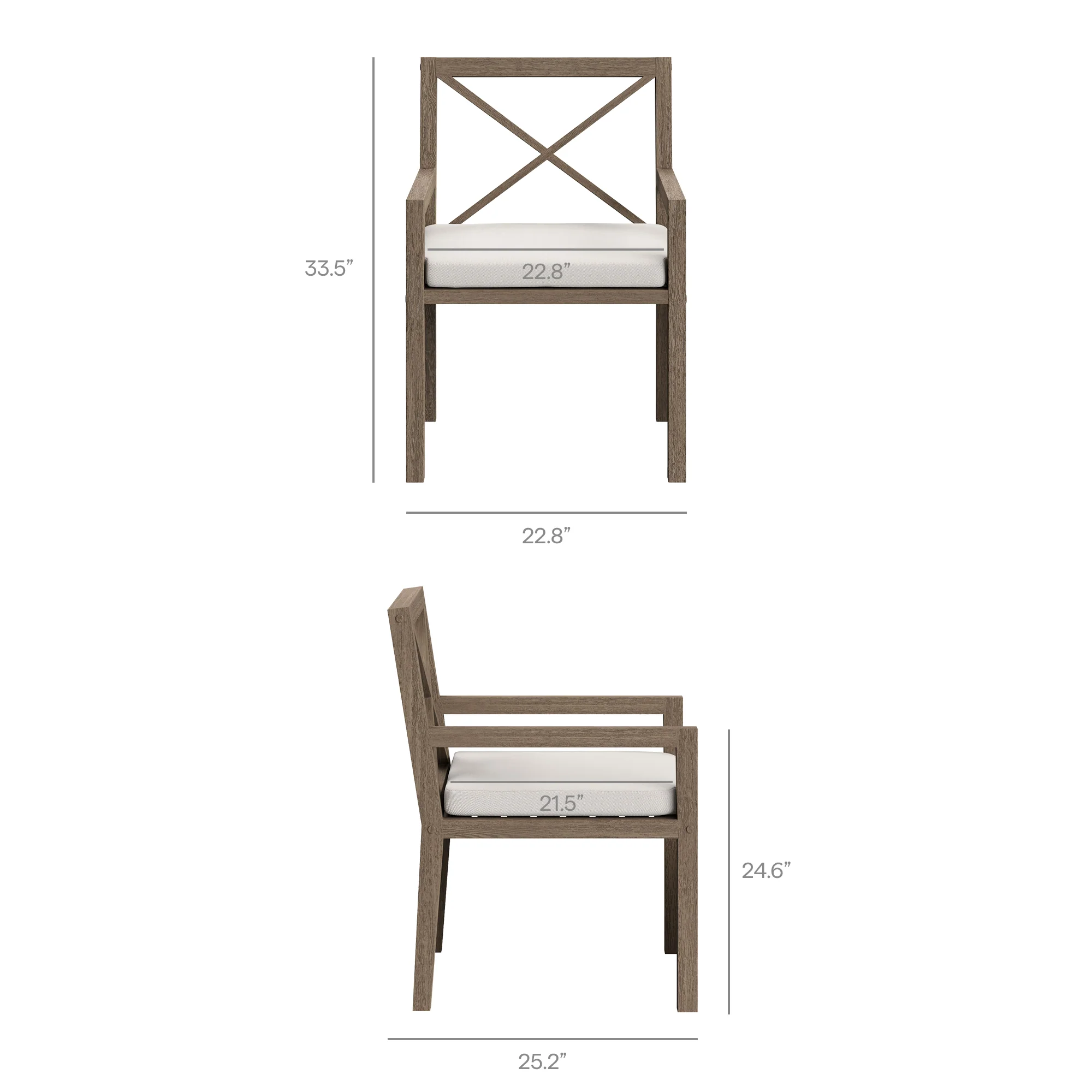 Northlake Outdoor Patio Teak Dining Armchair - Image 2