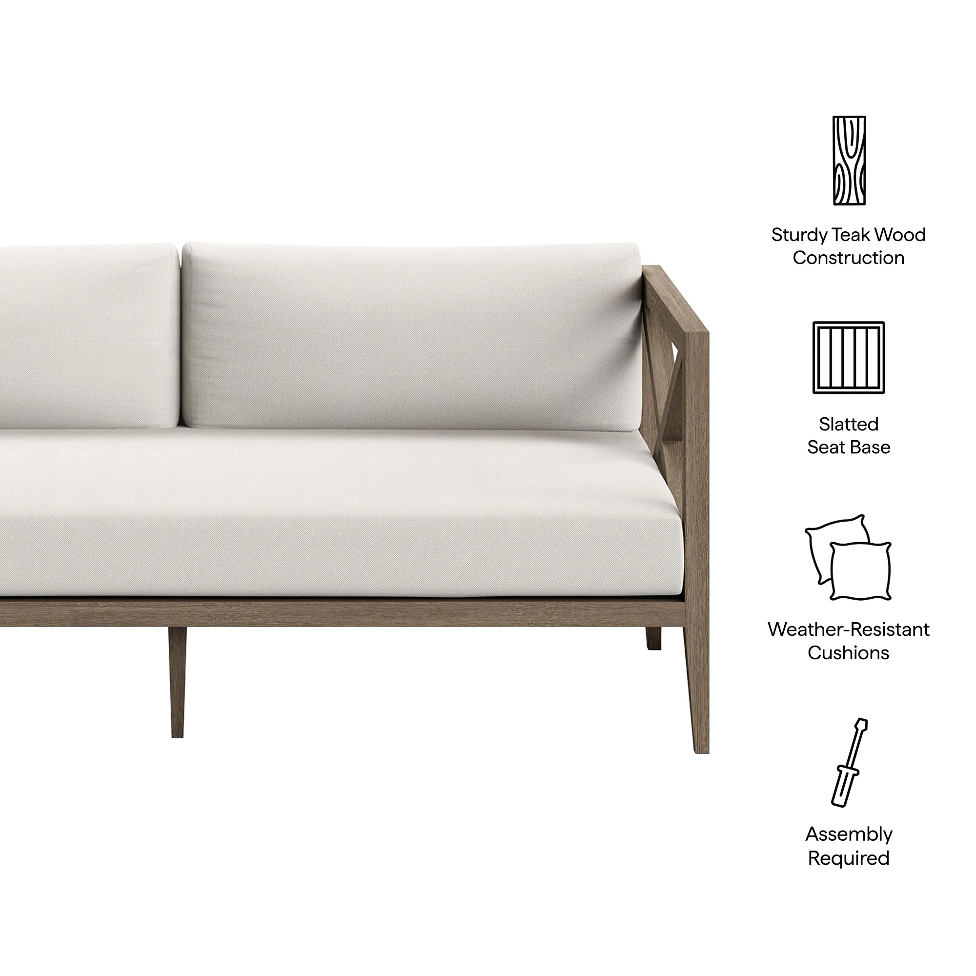 Northlake Outdoor Patio Teak Loveseat by Modway - Image 3