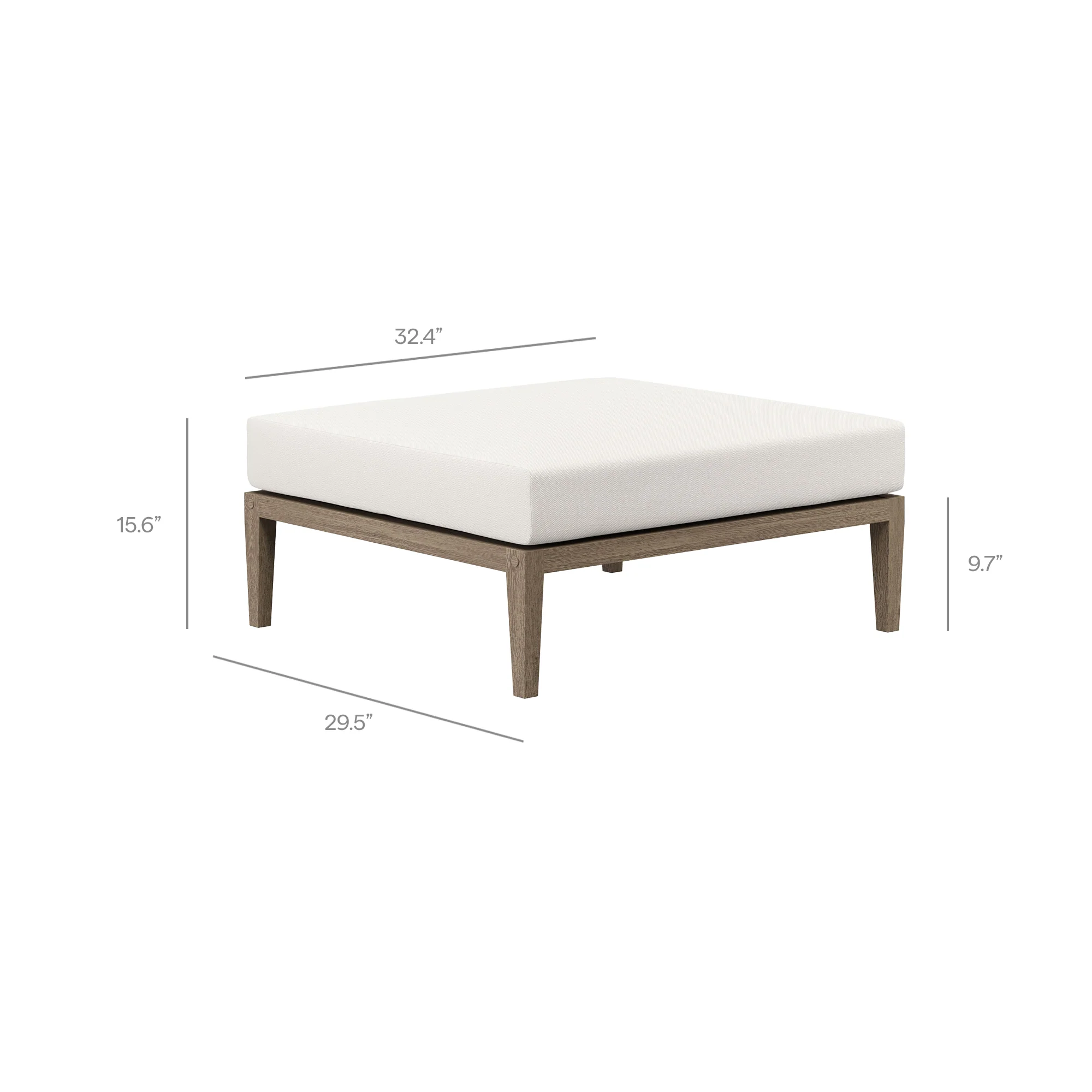 Northlake Outdoor Patio Teak Wood Loveseat and Ottoman Set by Modway - Image 3