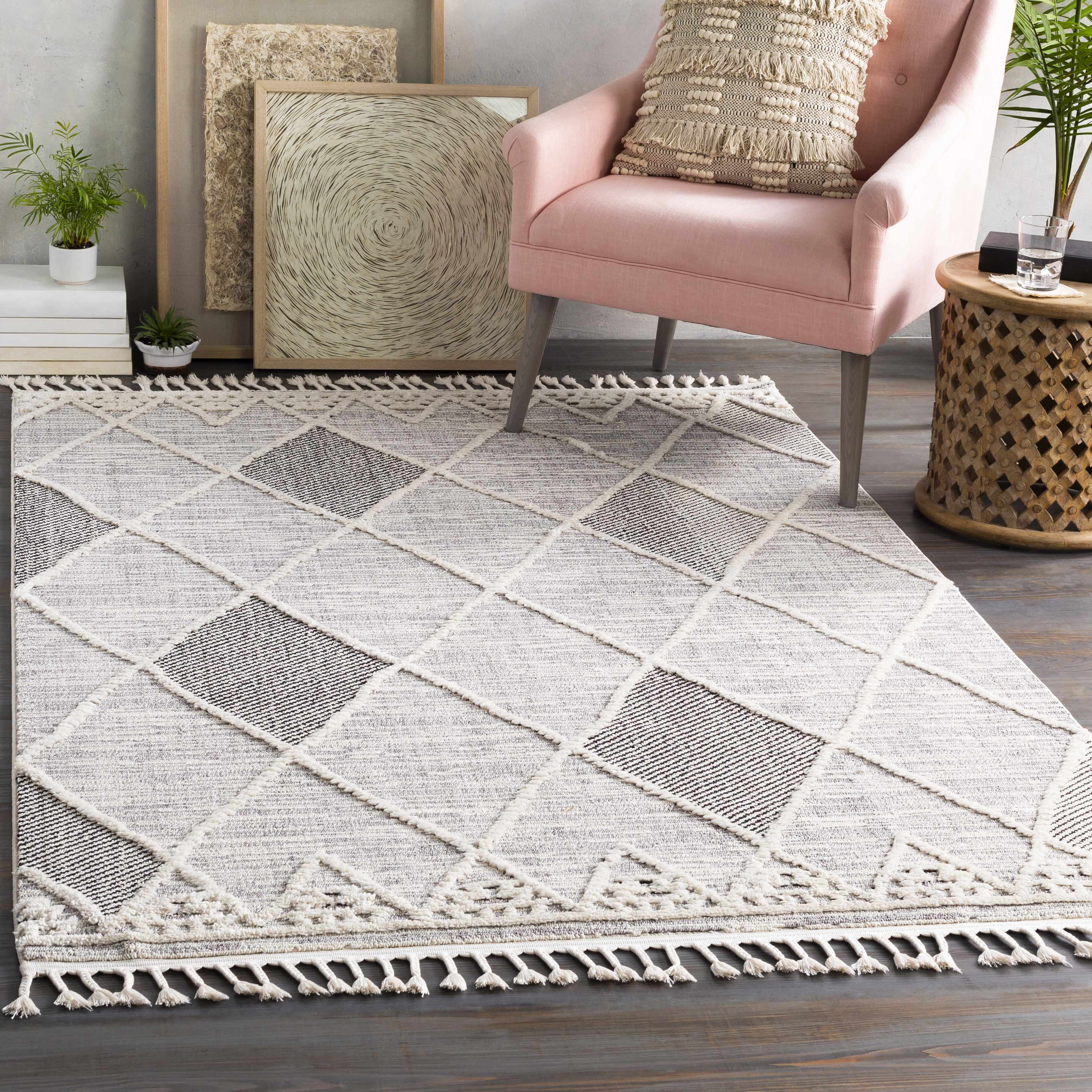 Norvelt High/Low Pile Rug with Tassels - Image 2