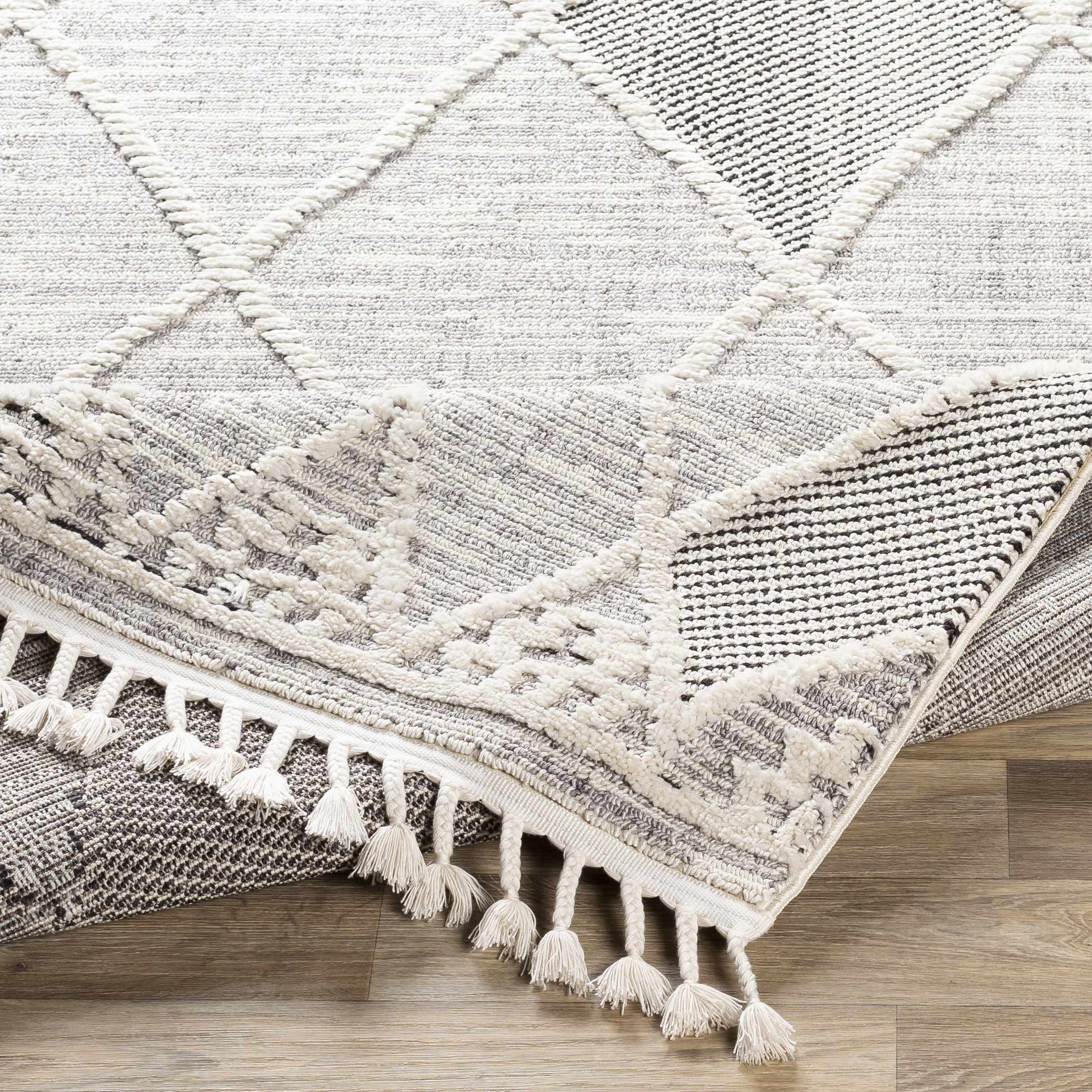 Norvelt High/Low Pile Rug with Tassels - Image 9