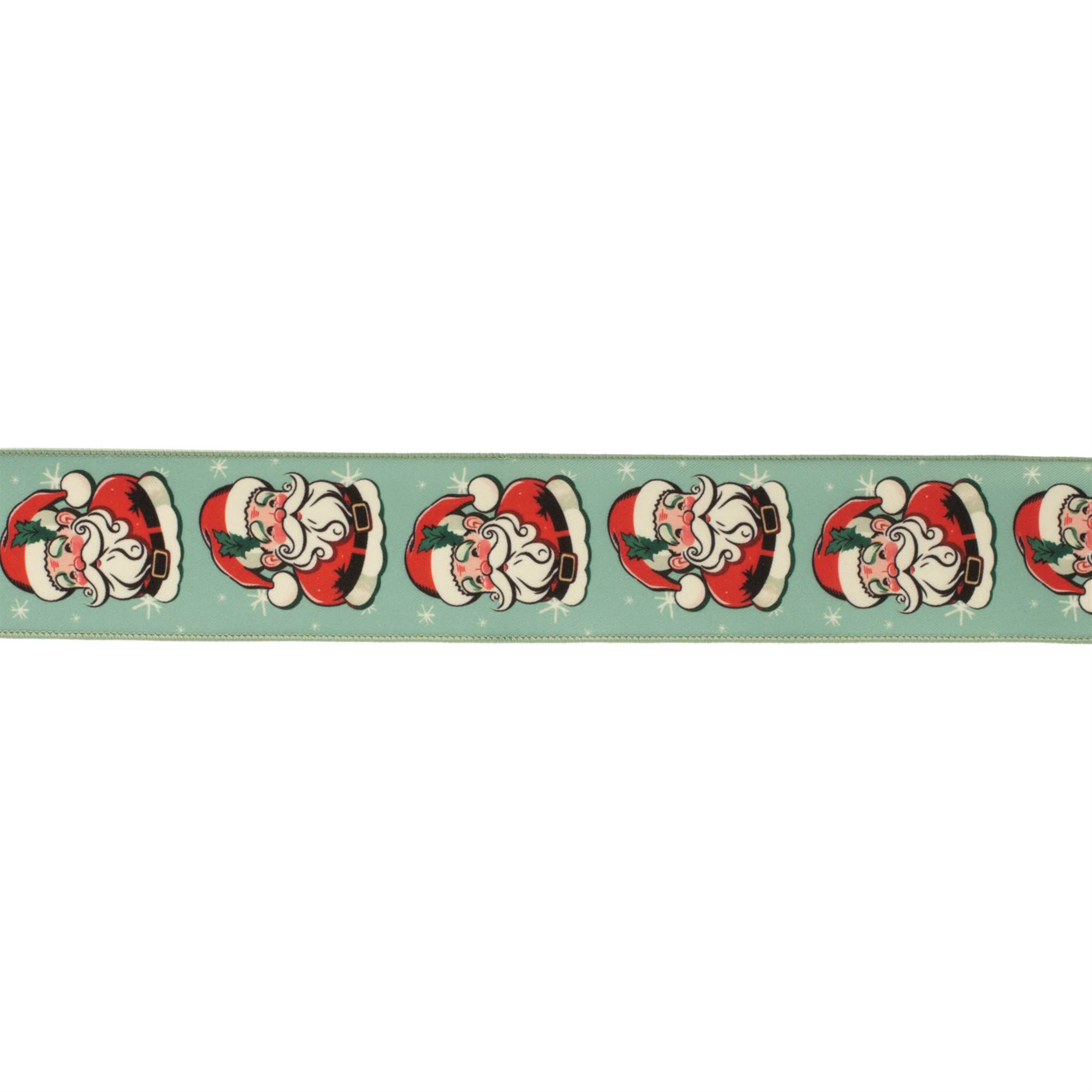 Nostalgic Santa Print Wired Ribbon (Set of 2)