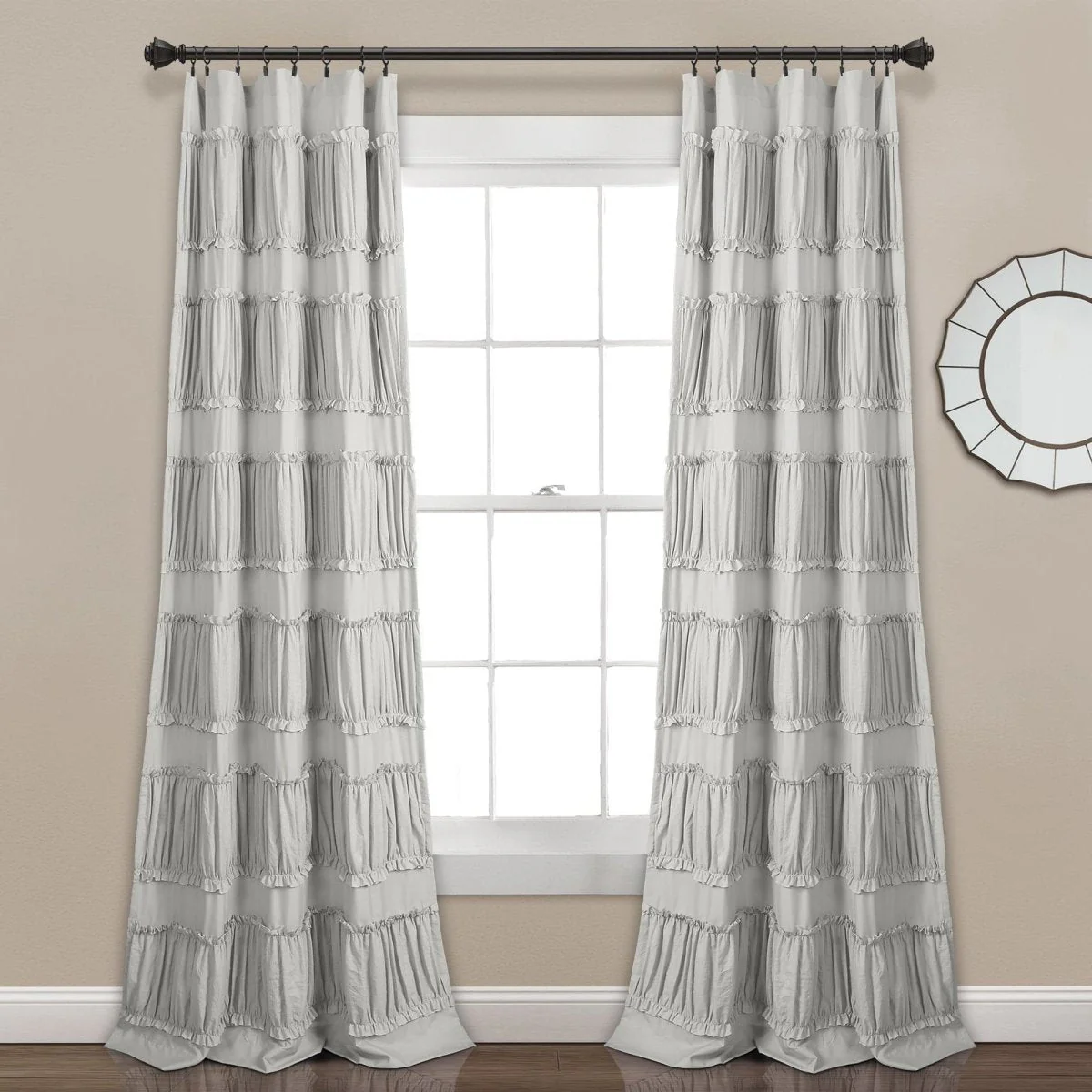 Nova Ruffle Window Curtain Panel Set - Image 2