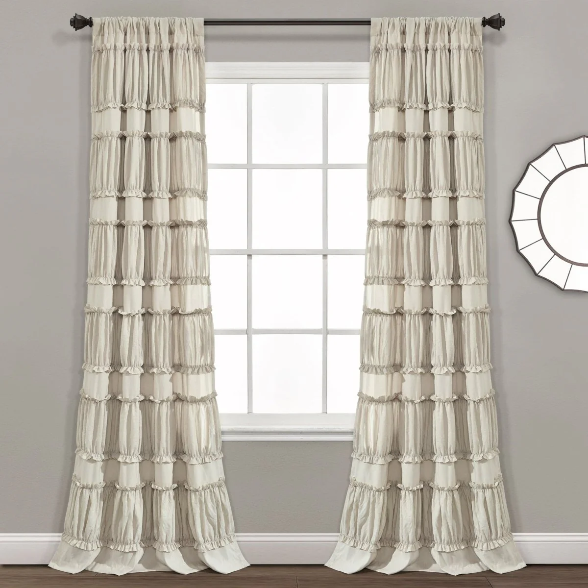 Nova Ruffle Window Curtain Panel Set - Image 3