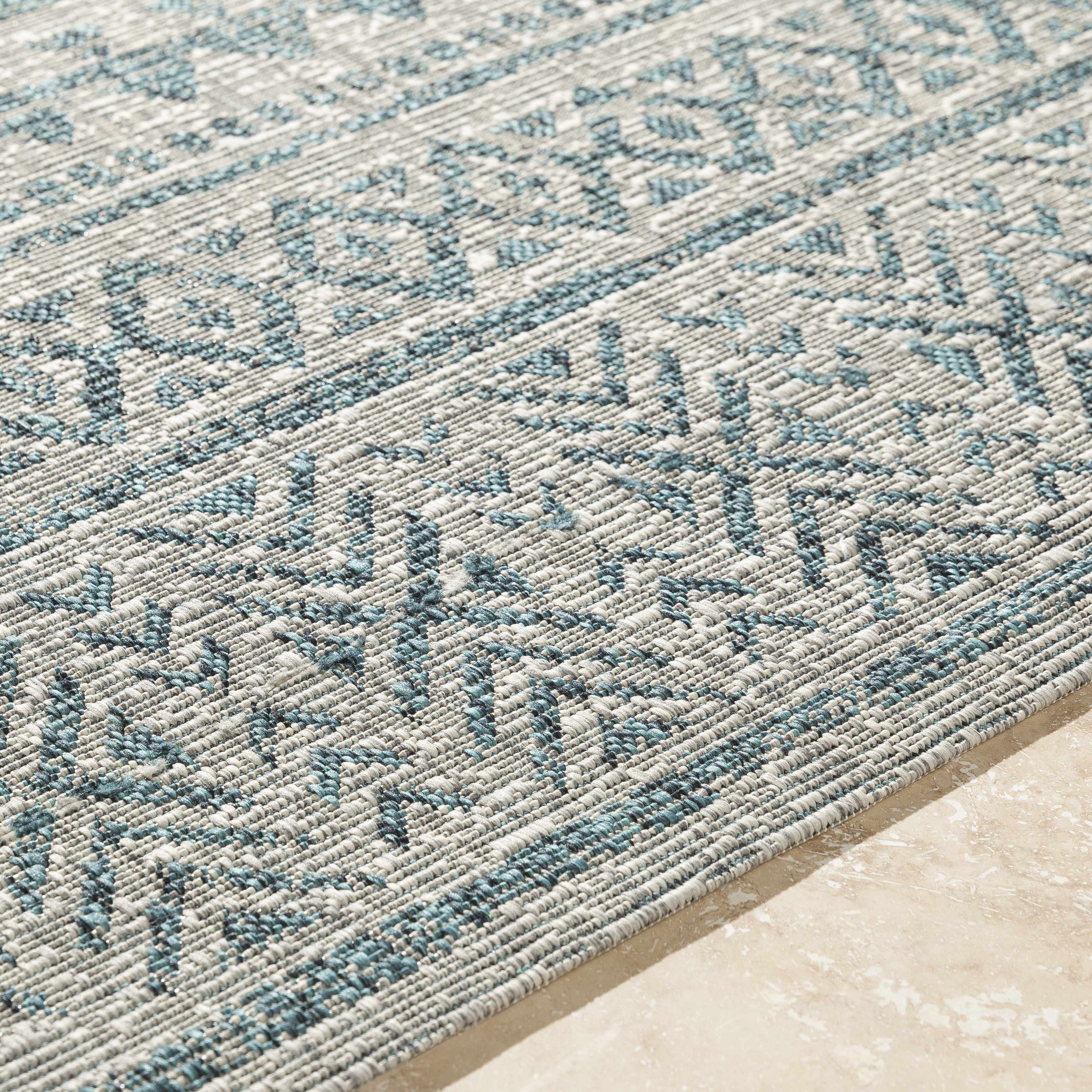 Novato Aqua All Over Pattern Performance Rug - Image 10