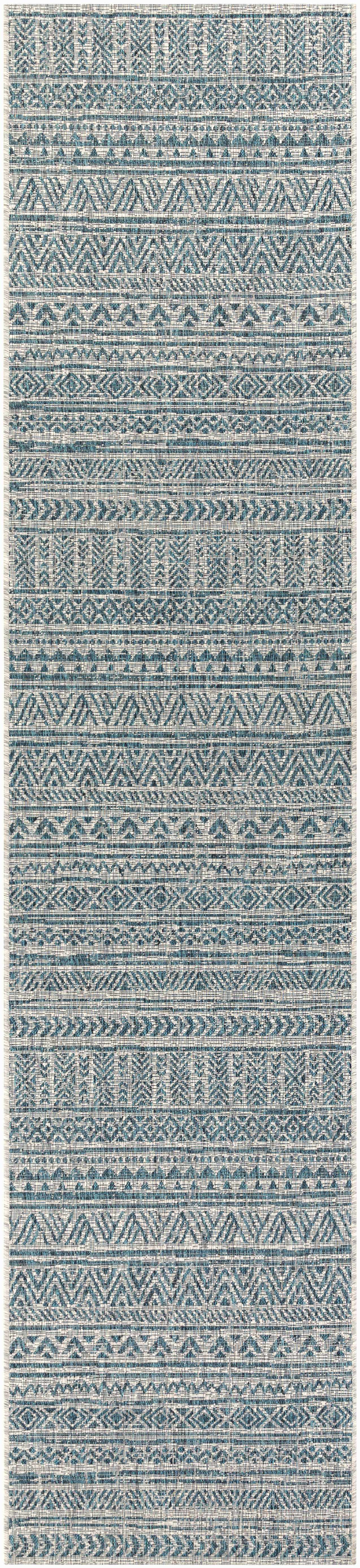 Novato Aqua All Over Pattern Performance Rug - Image 12
