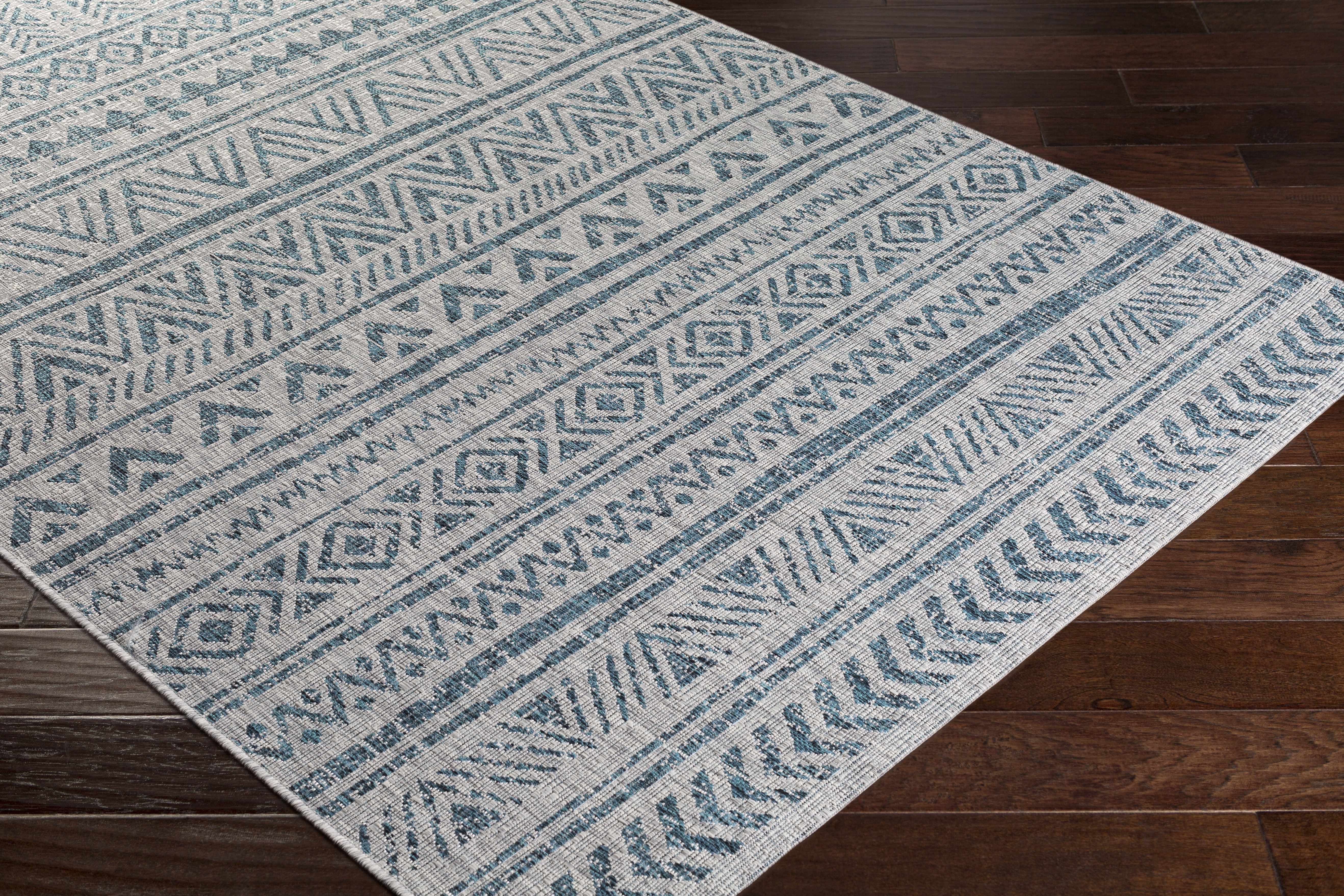 Novato Aqua All Over Pattern Performance Rug - Image 15