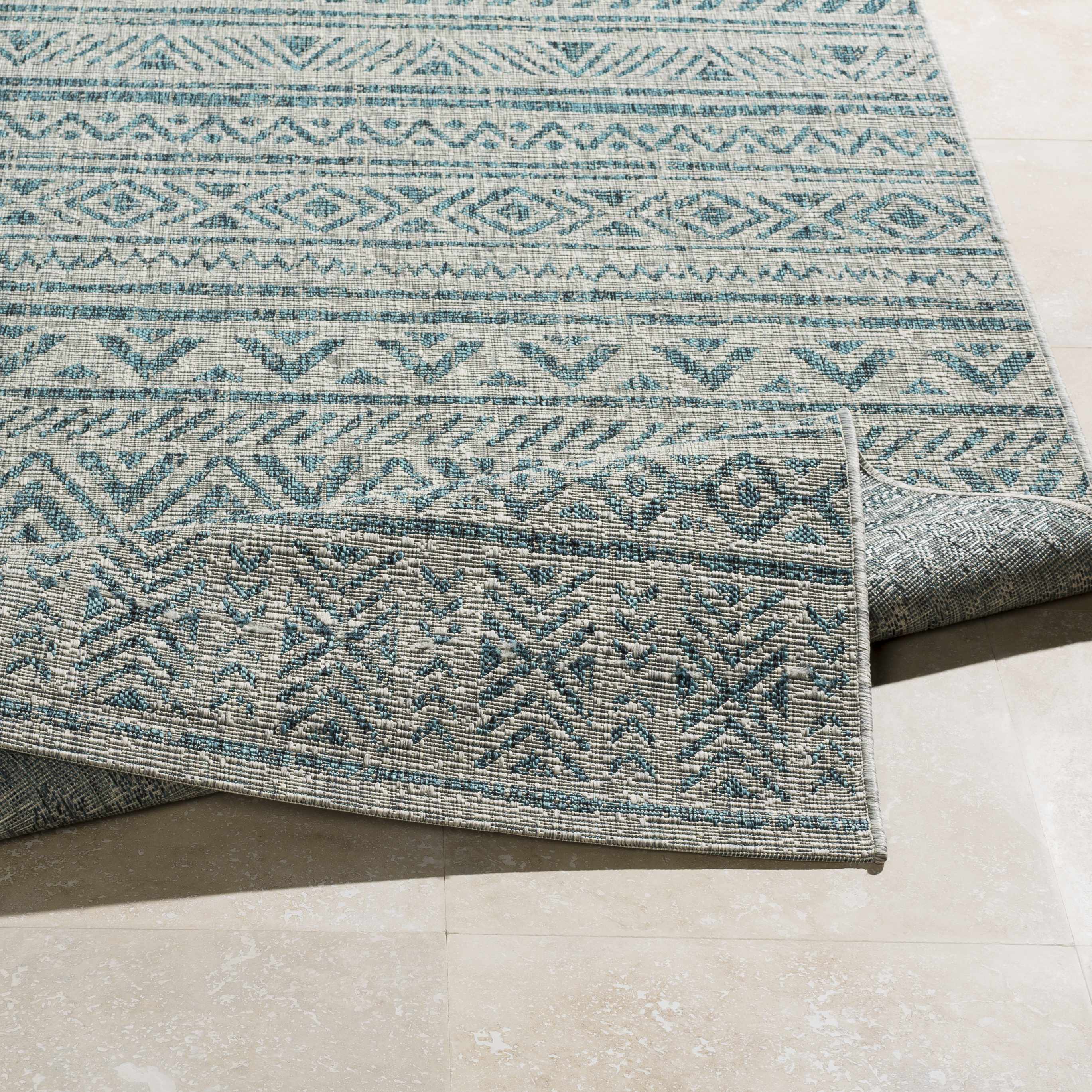 Novato Aqua All Over Pattern Performance Rug - Image 16