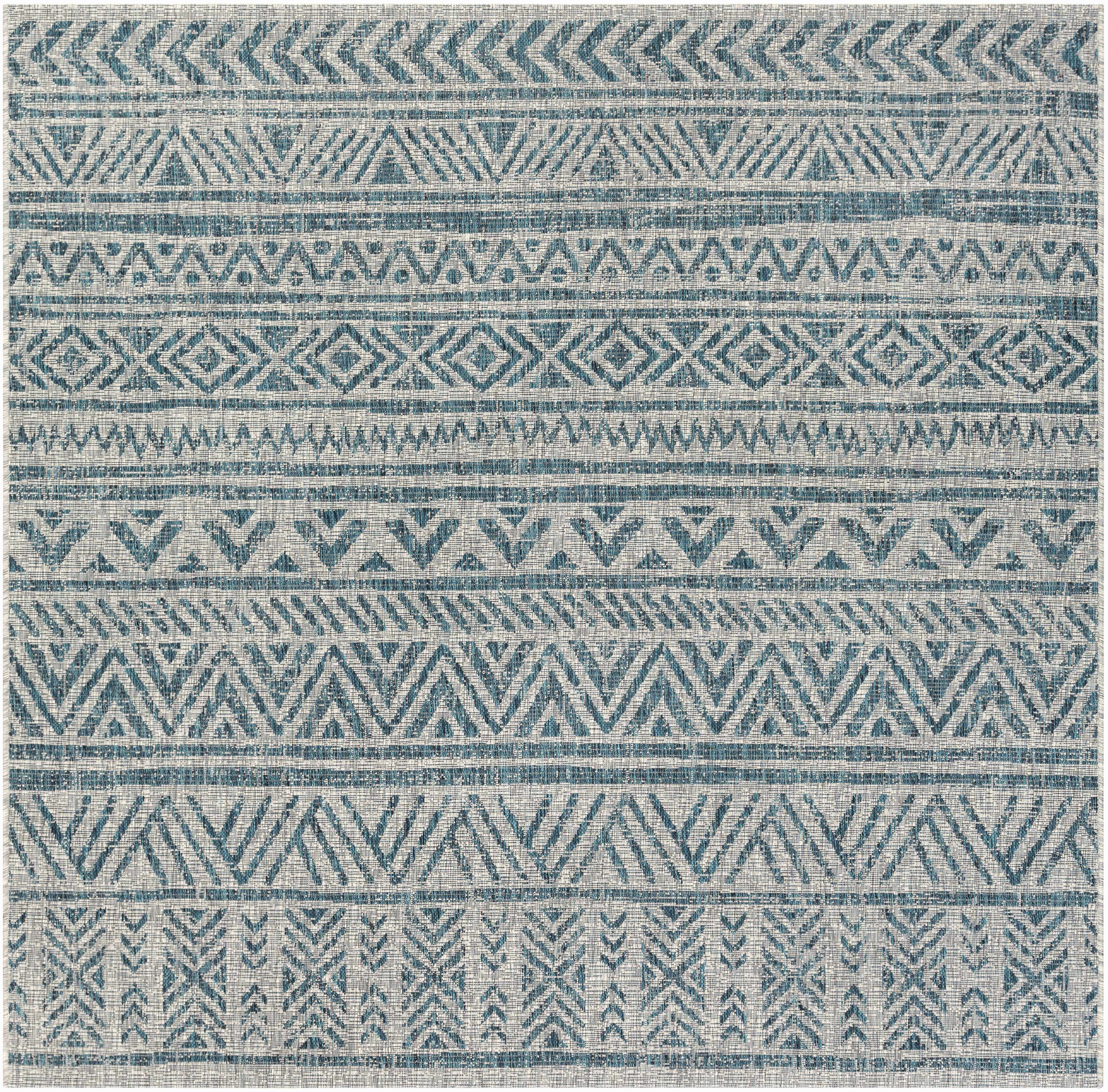Novato Aqua All Over Pattern Performance Rug - Image 4